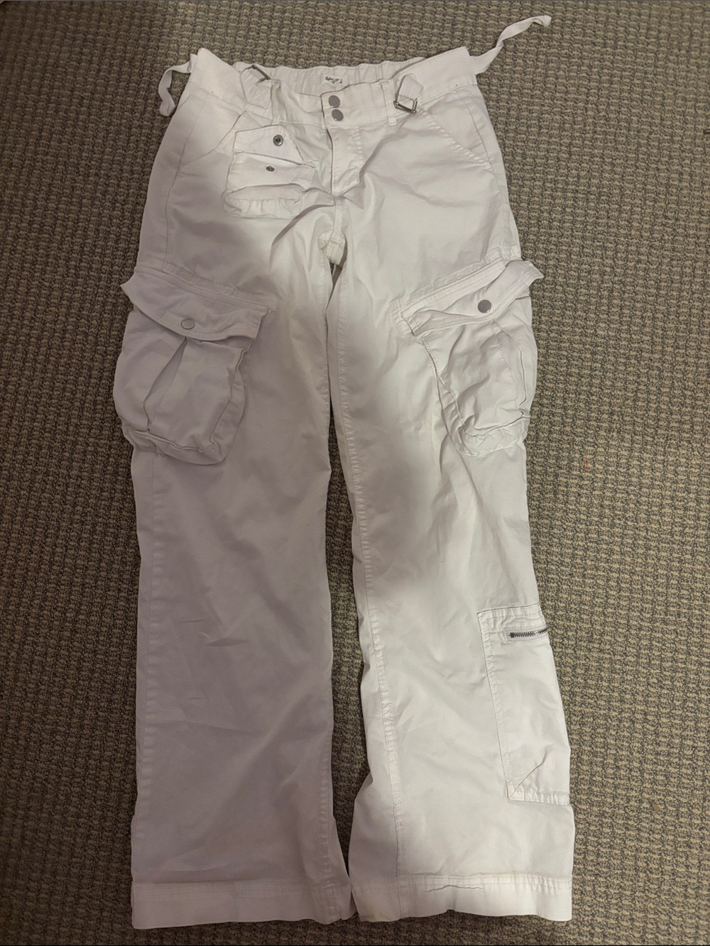 White baggy cargo pants